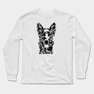 German Shepherd Pen and Ink Art Long Sleeve T-Shirt